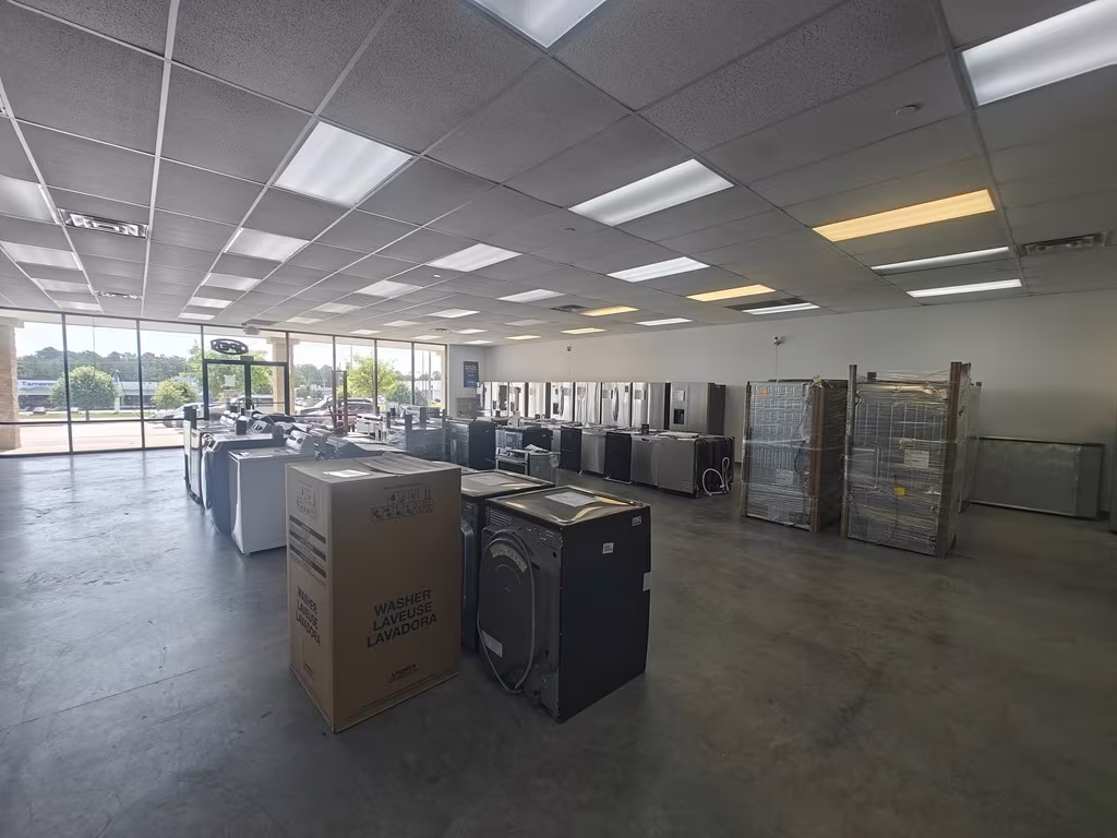 The showroom floor under the front windows